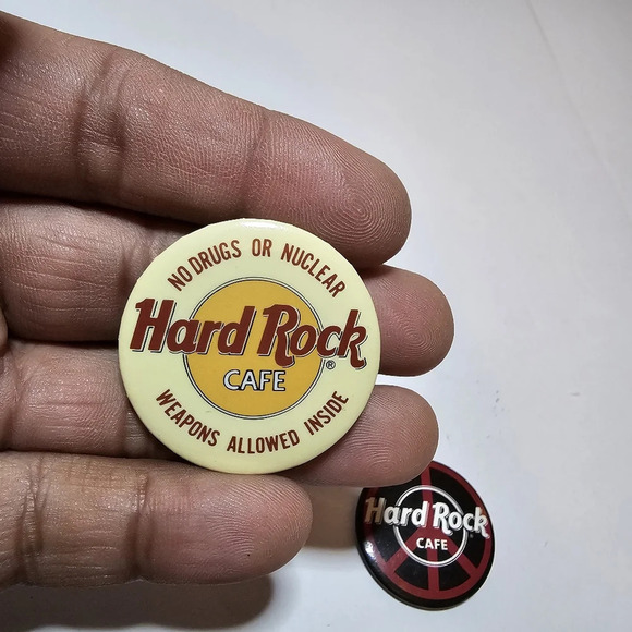 Lot Of 3 Vintage Hard Rock Cafe Collectible Metal Button Pins see pictures for r - Picture 4 of 4